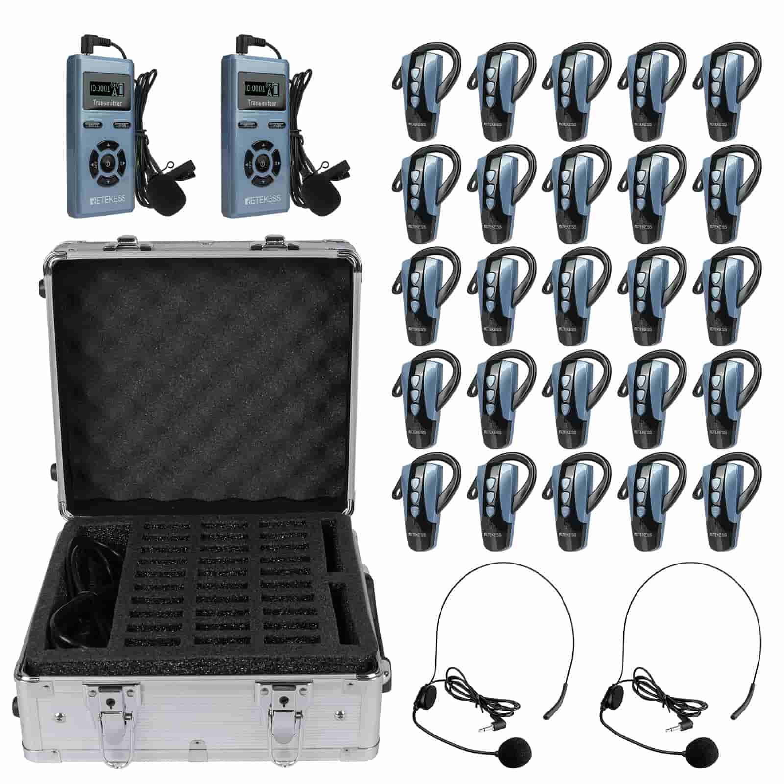 Ricevitore con gancio auricolare per sistema di guida turistica wireless Retekess TT106S