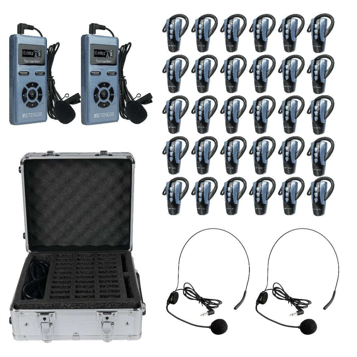 Ricevitore con gancio auricolare per sistema di guida turistica wireless Retekess TT106S