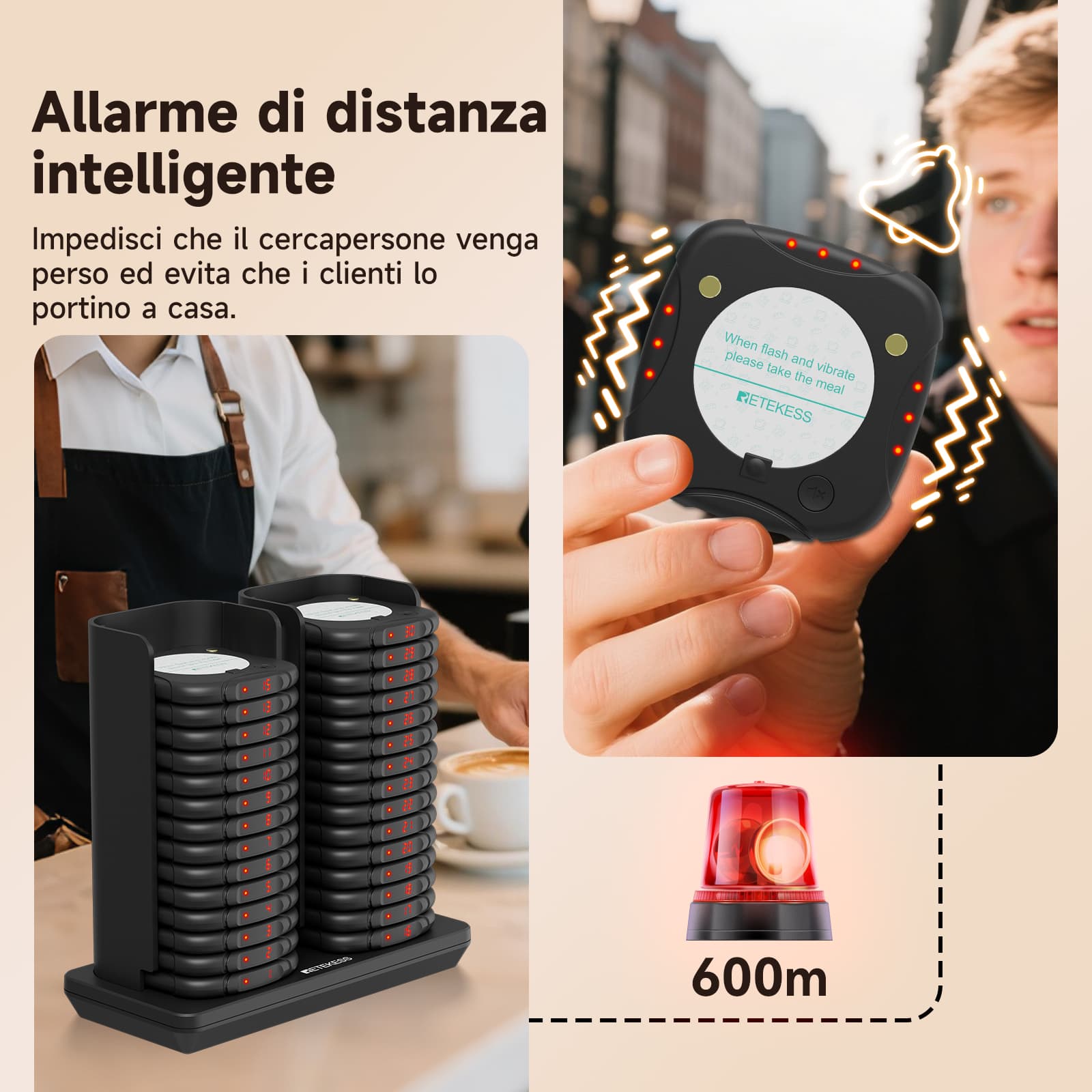 Sistema di Chiamata per Ristoranti Anti-ribaltamento ad Alta Capacità TD186