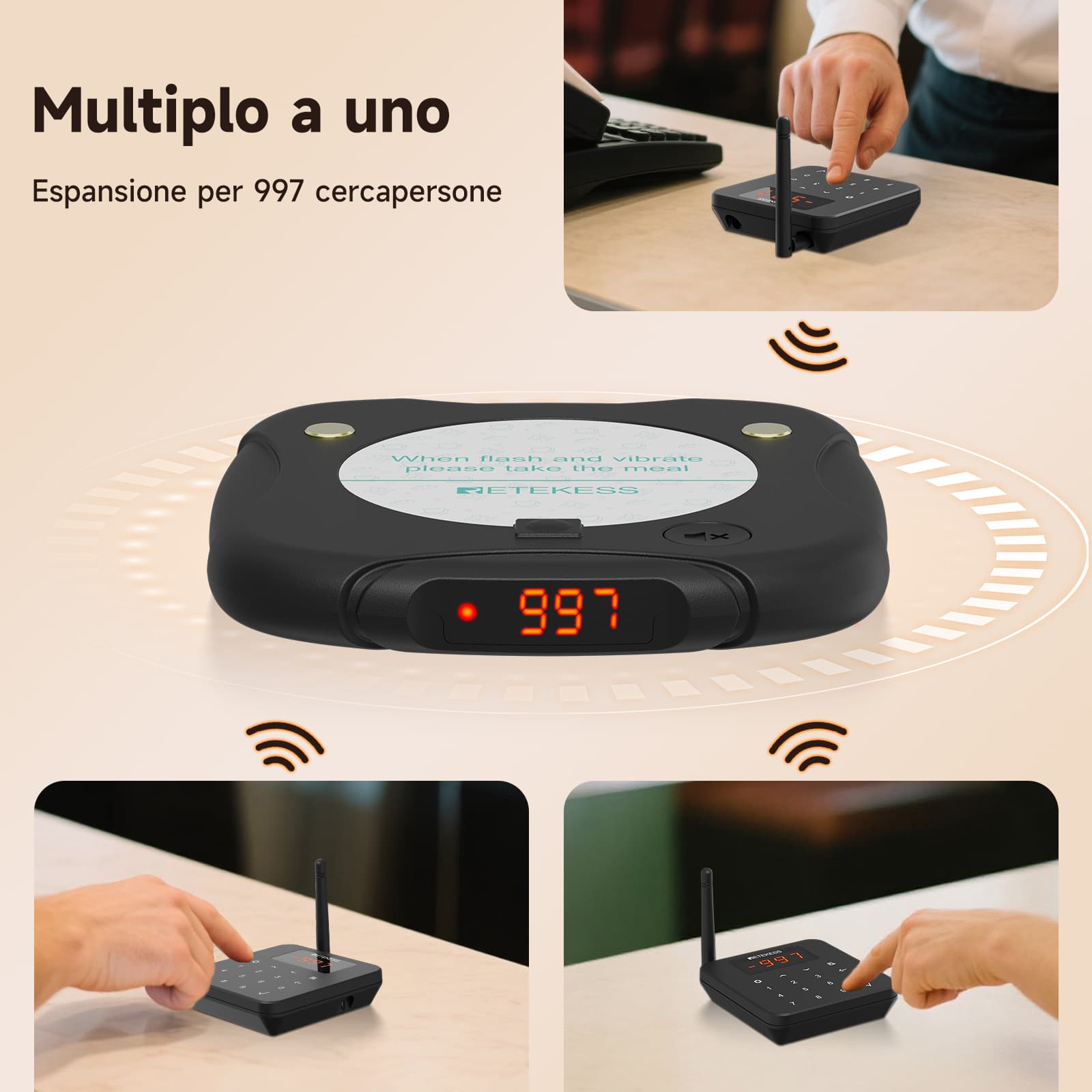 Sistema di Chiamata per Ristoranti Anti-ribaltamento ad Alta Capacità TD186