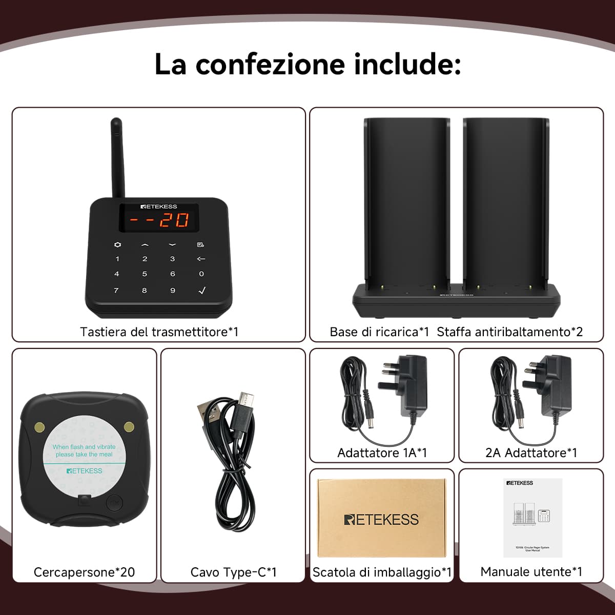 Sistema di Chiamata per Ristoranti Anticaduta Impilabile TD186