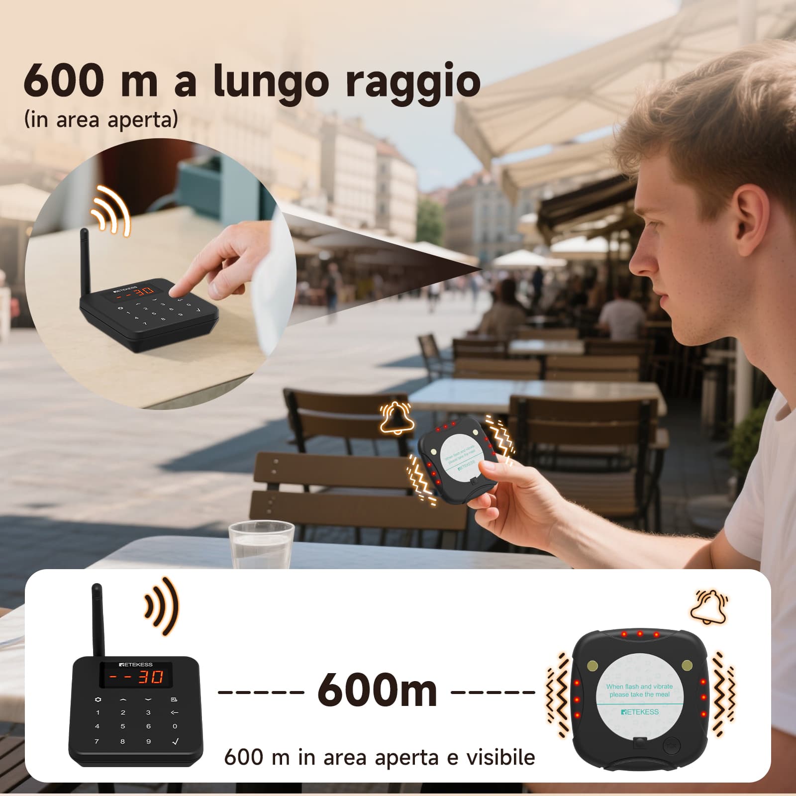 Sistema di Chiamata per Ristoranti Anti-ribaltamento ad Alta Capacità TD186