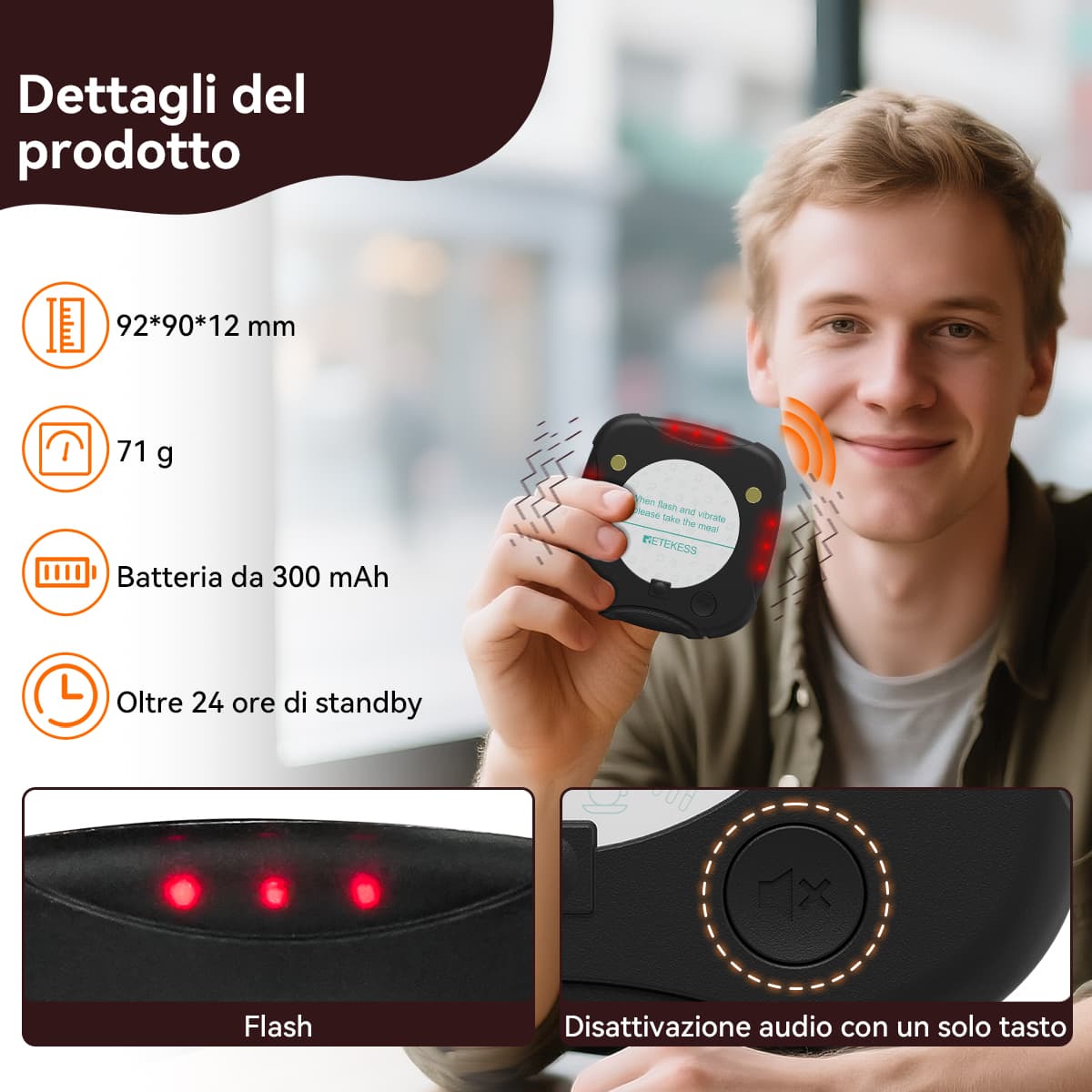 TD186 Cercapersone per ristoranti con design antidumping diviso