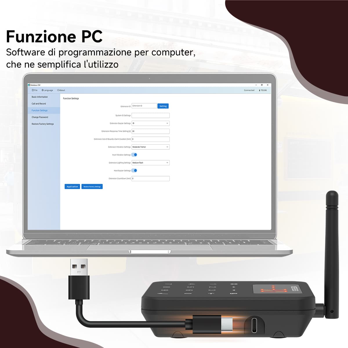 TD186 Cercapersone per ristoranti con design antidumping diviso