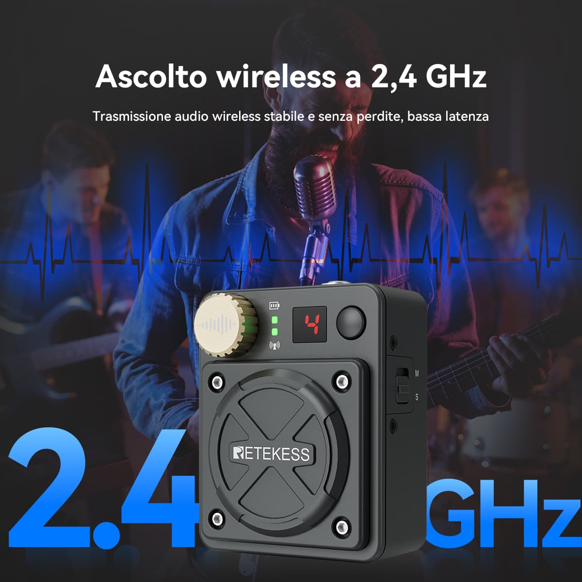 Retekess TA101 Supporta il Sistema di Monitoraggio Wireless In-ear Mono e Stereo