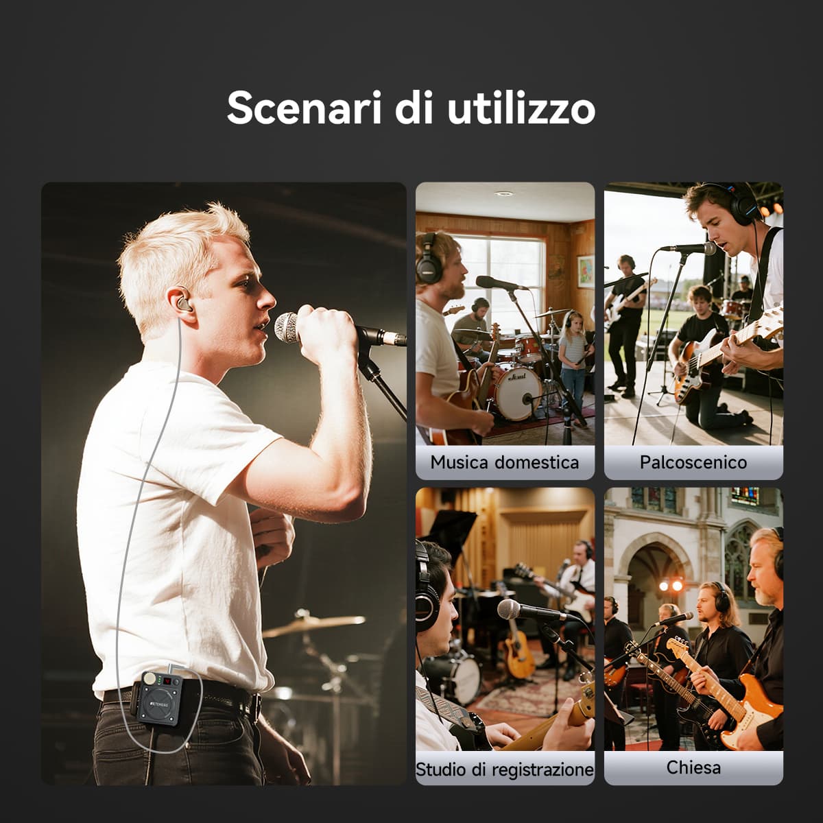 Retekess TA101 Supporta il Sistema di Monitoraggio Wireless In-ear Mono e Stereo