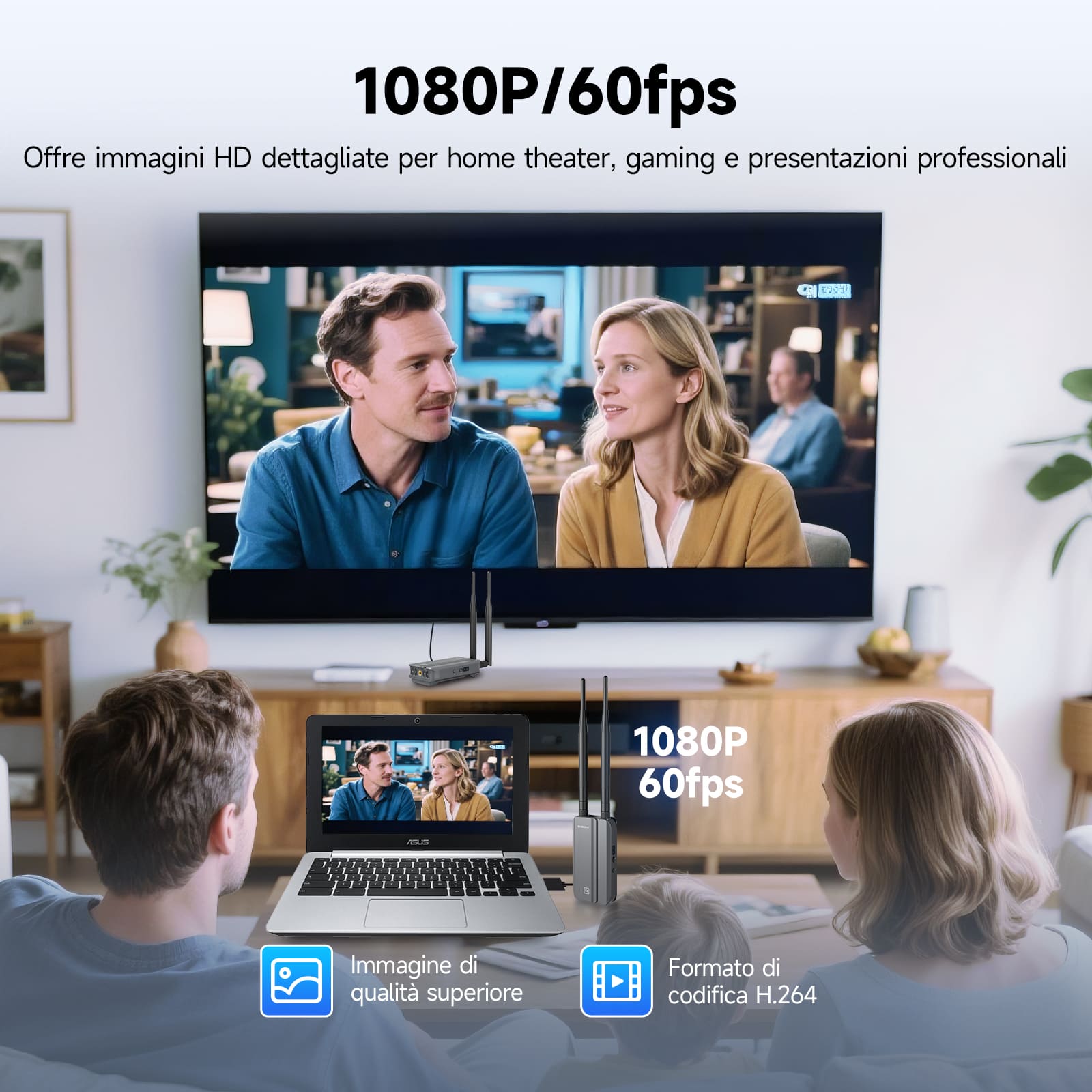 TransAir3 Sistema di Trasmissione Video Wireless per Intrattenimento e Presentazioni