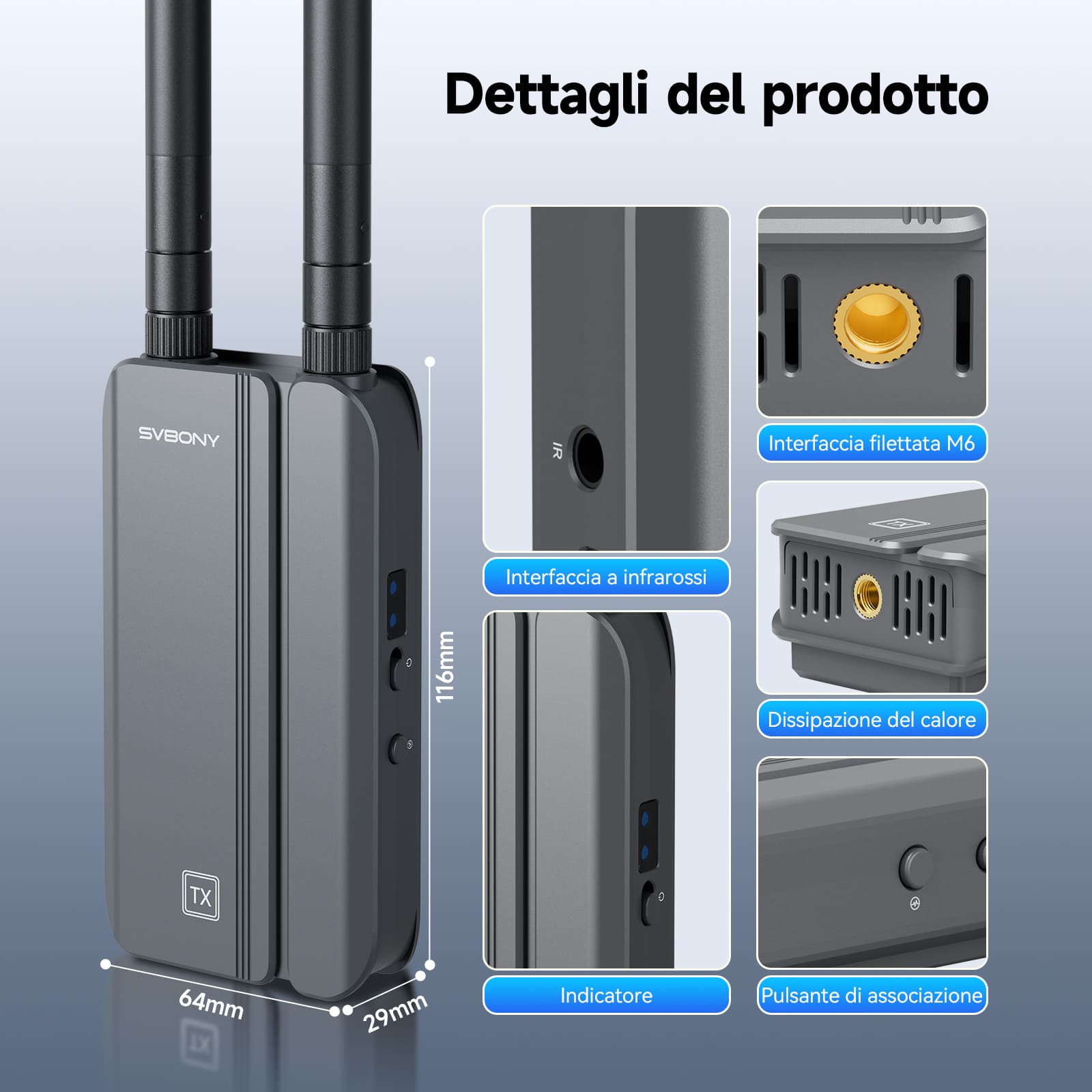 TransAir3 Sistema di Trasmissione Video Wireless per Intrattenimento e Presentazioni