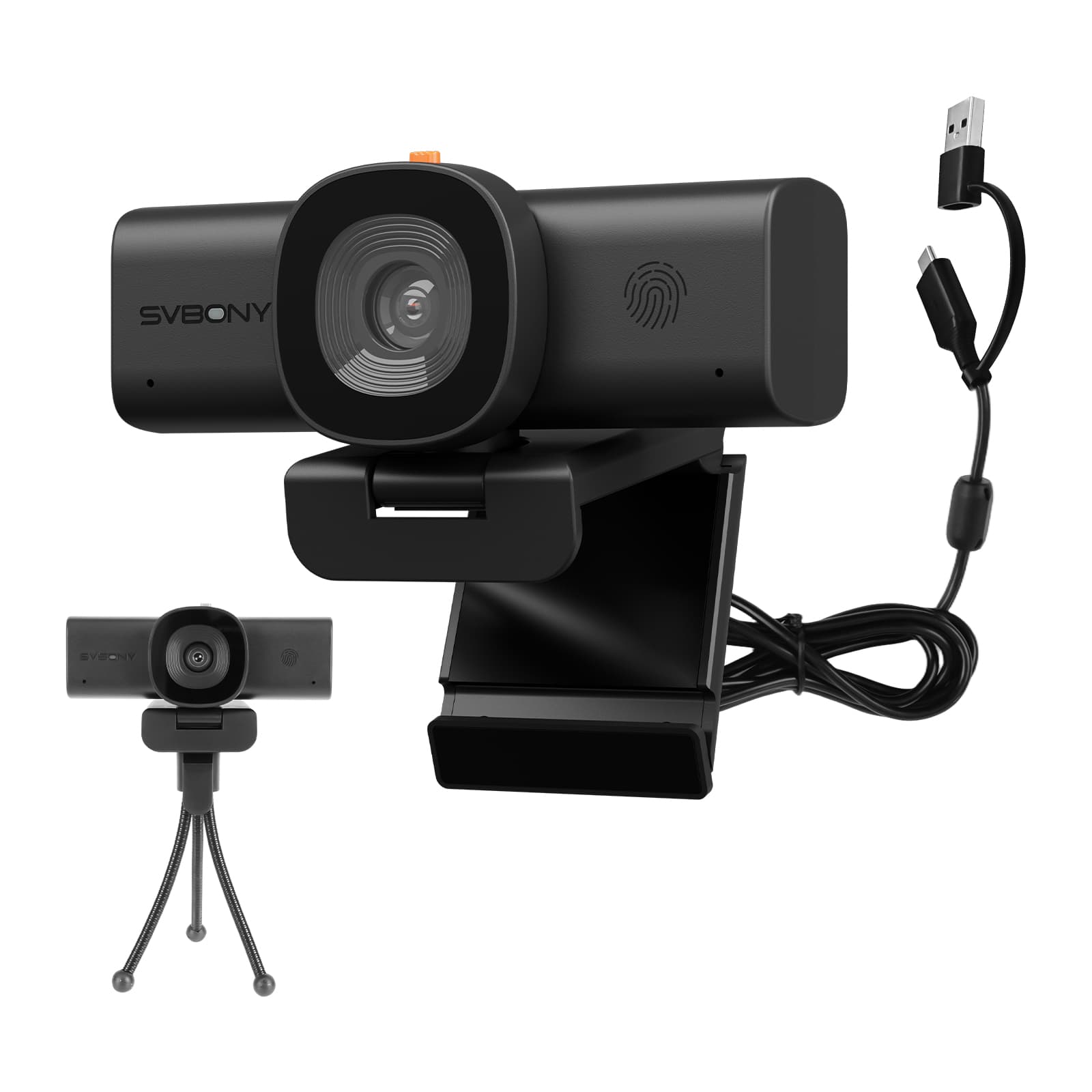SVN W1 Webcam 2K All-in-One per Videoconferenze con Doppio Microfono con Cancellazione del Rumore