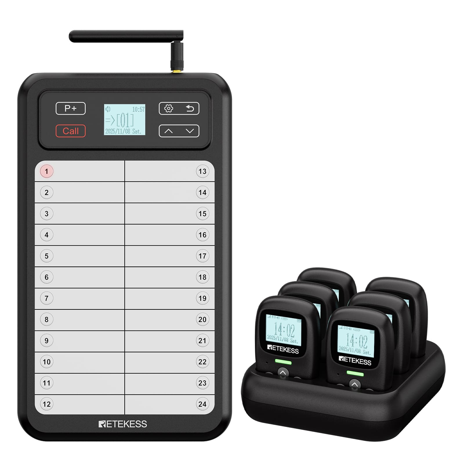 TD037 TD114 Sistema Pager Ristorante, Trasmettitore Cucina e Pager Camerieri