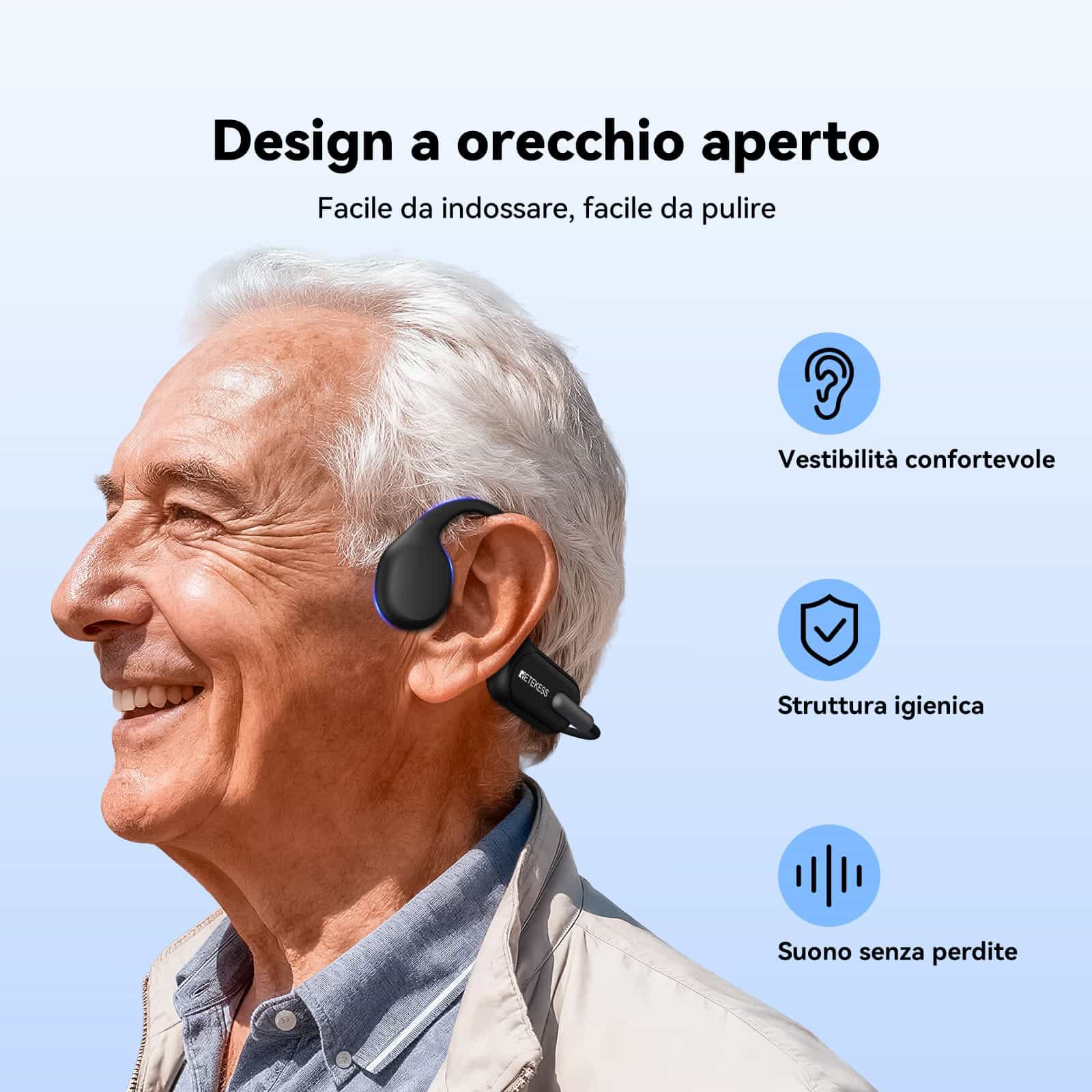 TT042 Cuffia a Conduzione Ossea per Sistema di Guida Turistica T130U, T130, TT119