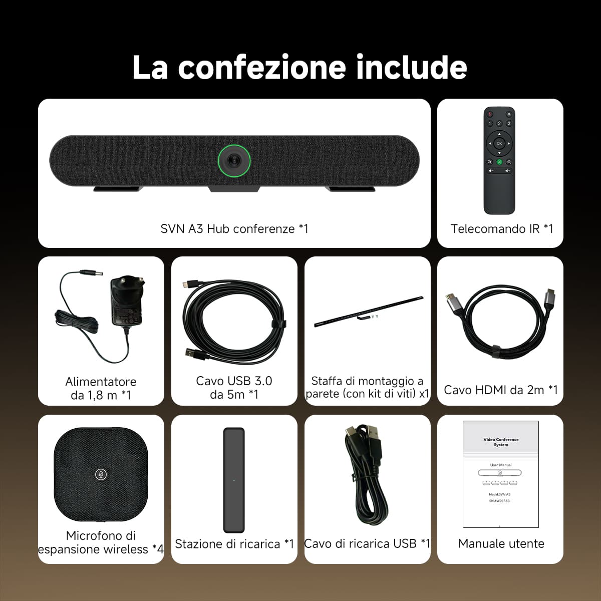 SVN A3 Sistema di Videoconferenza Online All-in-One per Sale Riunioni di Uffici di Medie Dimensioni