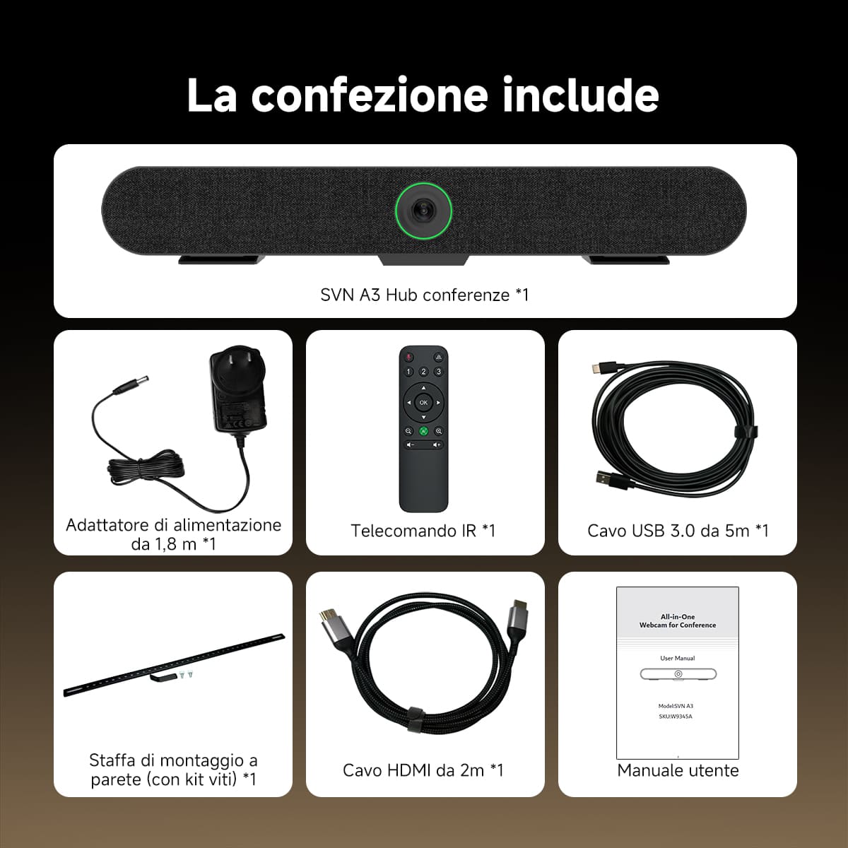 SVN A3 Sistema di Videoconferenza Online All-in-One per Sale Riunioni di Uffici di Medie Dimensioni