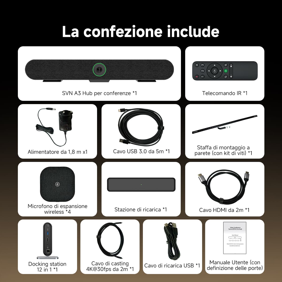 SVN A3 Sistema di Videoconferenza Online All-in-One per Sale Riunioni di Uffici di Medie Dimensioni