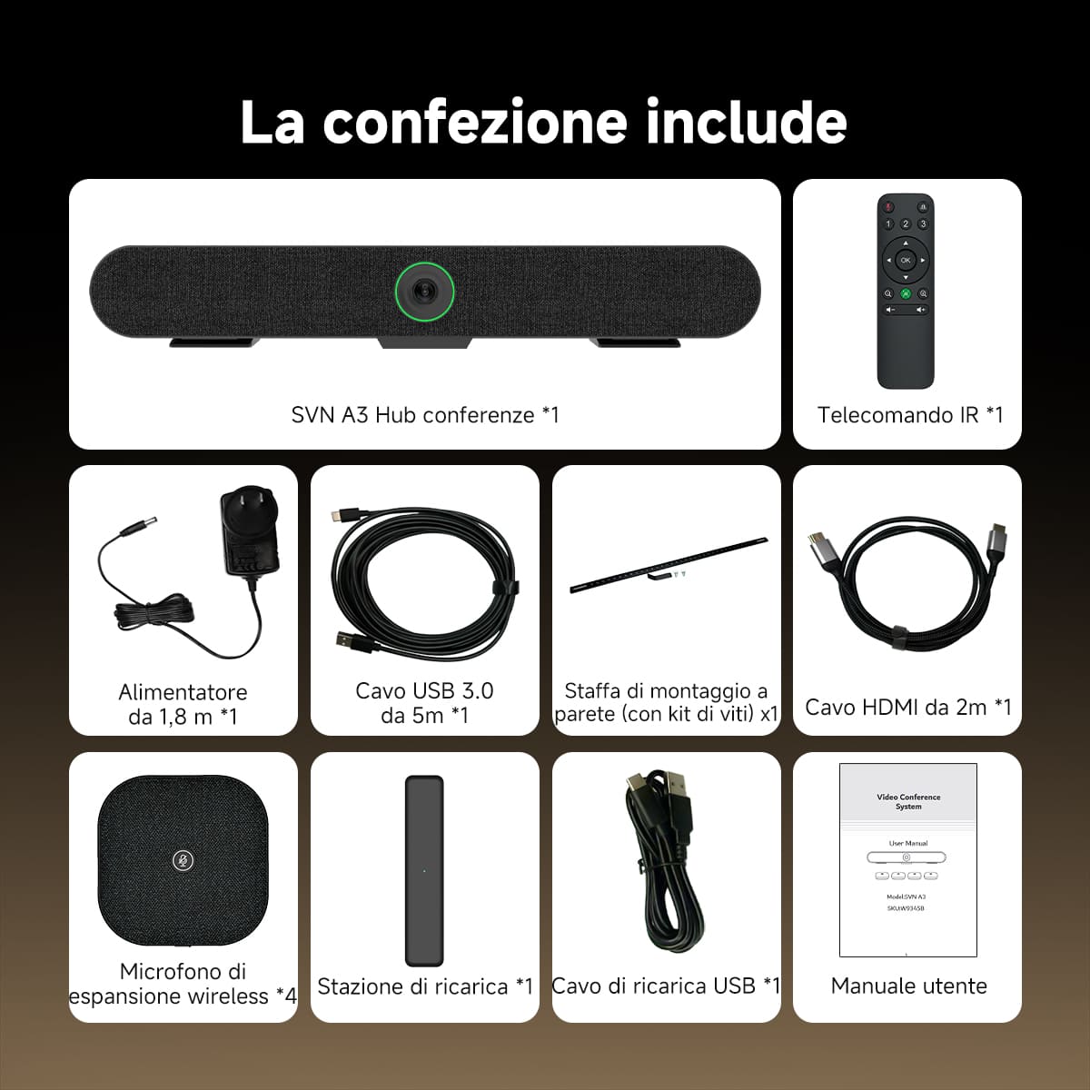 SVN A3 Sistema di Videoconferenza Online All-in-One per Sale Riunioni di Uffici di Medie Dimensioni