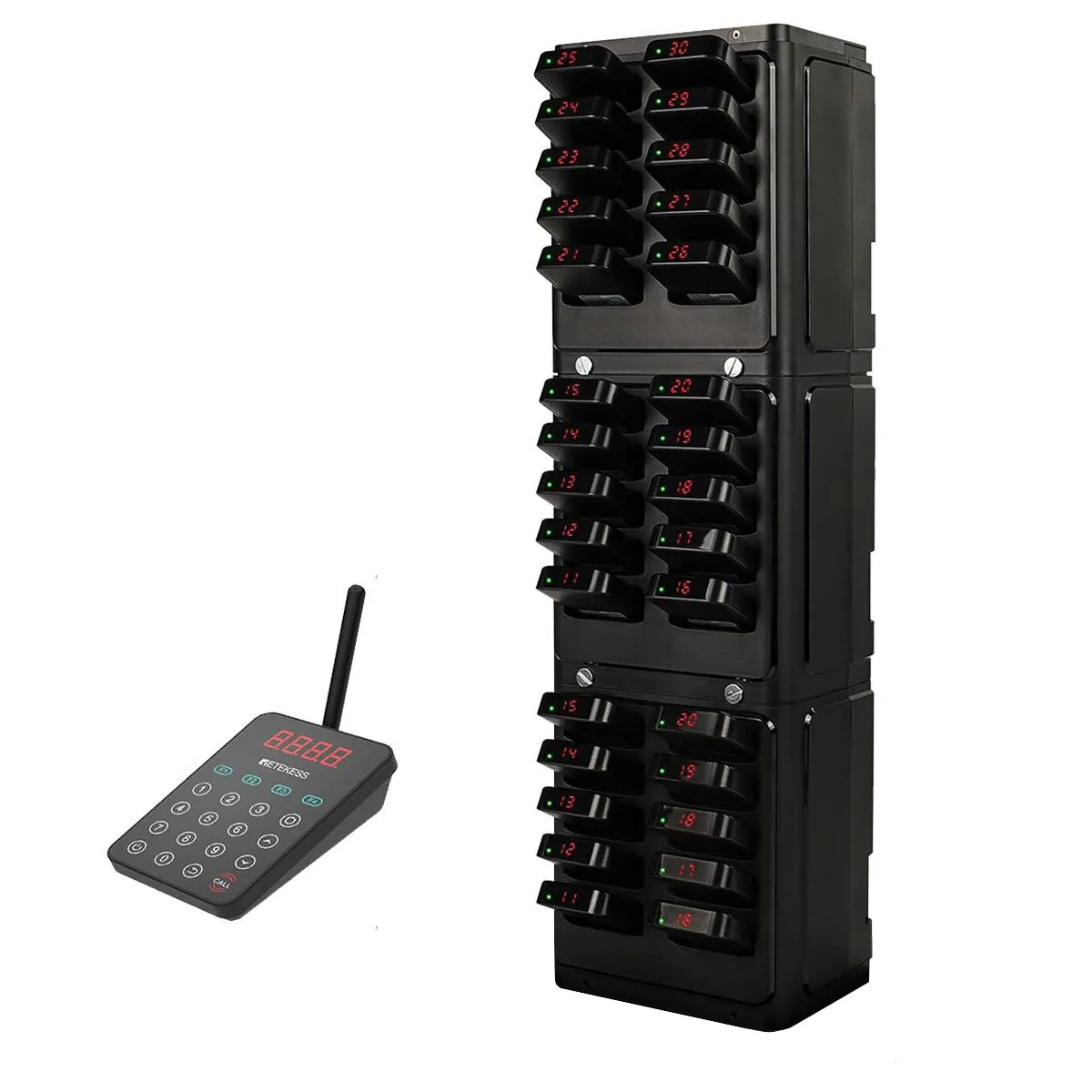 Retekess TD177 Matrices Sistema di Paging Sistema di Paging Wireless Montabile a Parete con Aggiornamento Completo per Ristoranti, Club, Intrattenimento