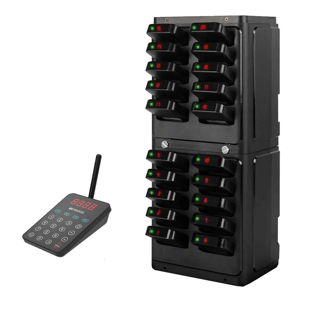 Retekess TD177 Matrices Sistema di Paging Sistema di Paging Wireless Montabile a Parete con Aggiornamento Completo per Ristoranti, Club, Intrattenimento