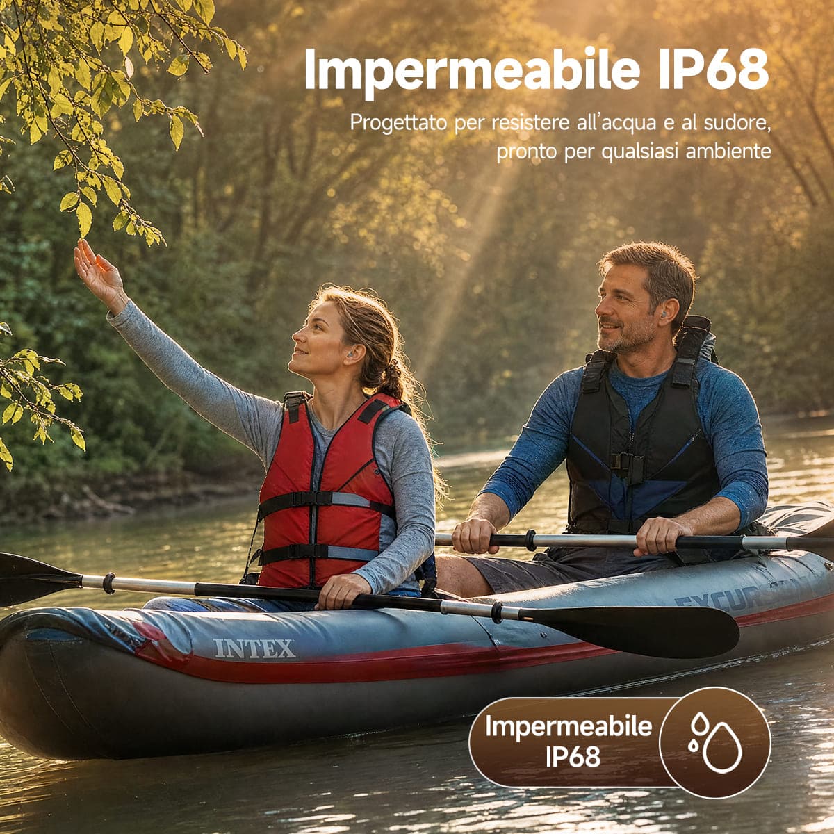 TE105 Apparecchio Acustico CIC IP68 Impermeabile con Bluetooth e Supporto App per Perdite Uditive da Moderate a Gravi