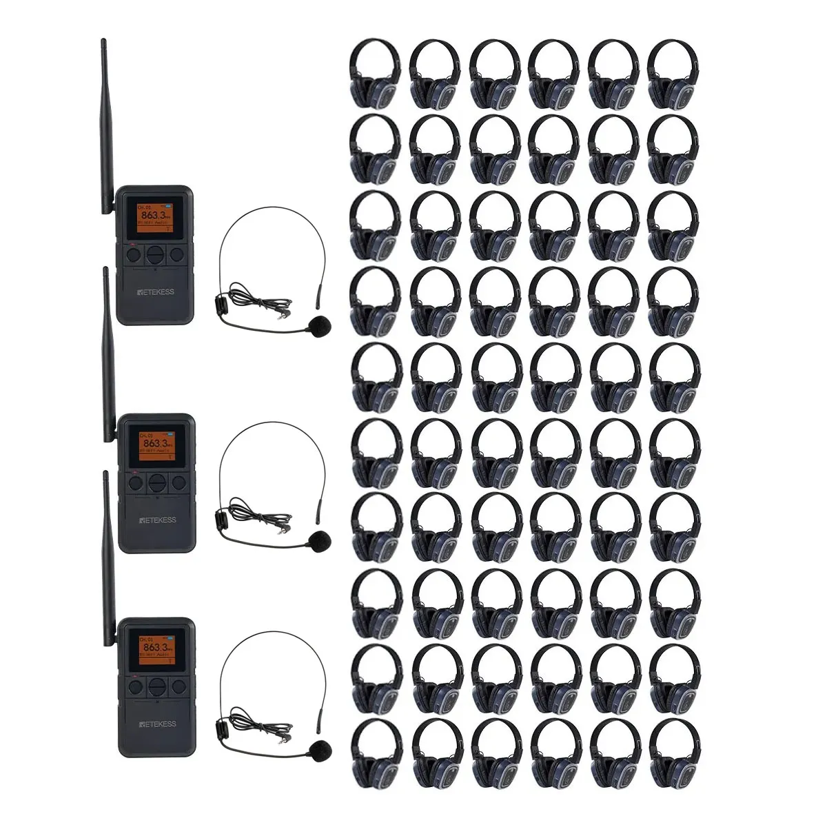 Weddings, Festivals, Beach Parties, School Dances & Corporate Events TA003P TA004S Cuffie Wireless Silent Party, 3 Canali, Clip Posteriore & Portatili, Batteria 12H, Bass Boost