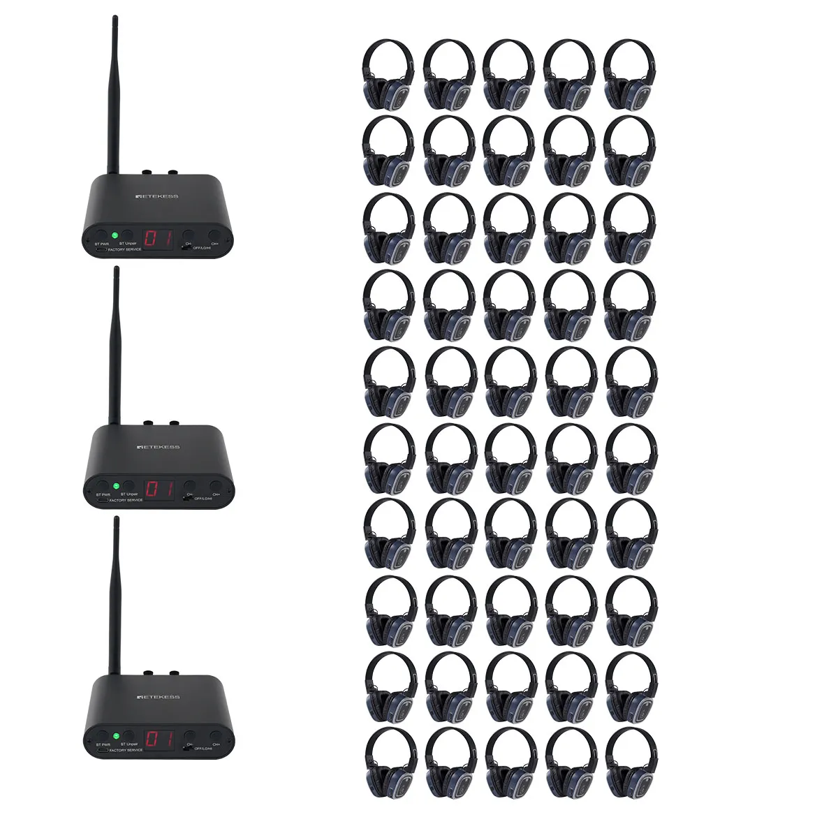 Weddings, Festivals, Beach Parties, School Dances & Corporate Events TA003S TA004S Attrezzatura Silent Disco, 3 Canali, Bass Boost, con Luci Cambiacolore