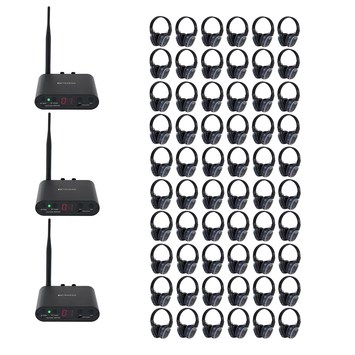 Weddings, Festivals, Beach Parties, School Dances & Corporate Events TA003S TA004S Attrezzatura Silent Disco, 3 Canali, Bass Boost, con Luci Cambiacolore