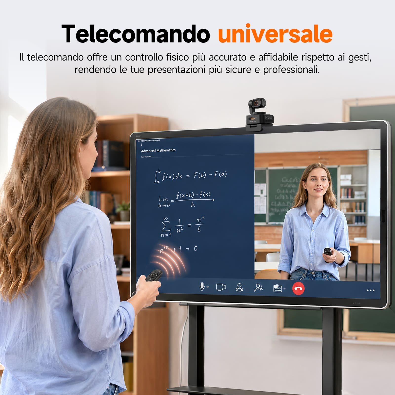 SVN W2 Telecamera PTZ Smart 4K con IA, Zoom 6X, Microfono Integrato e Controllo Gestuale