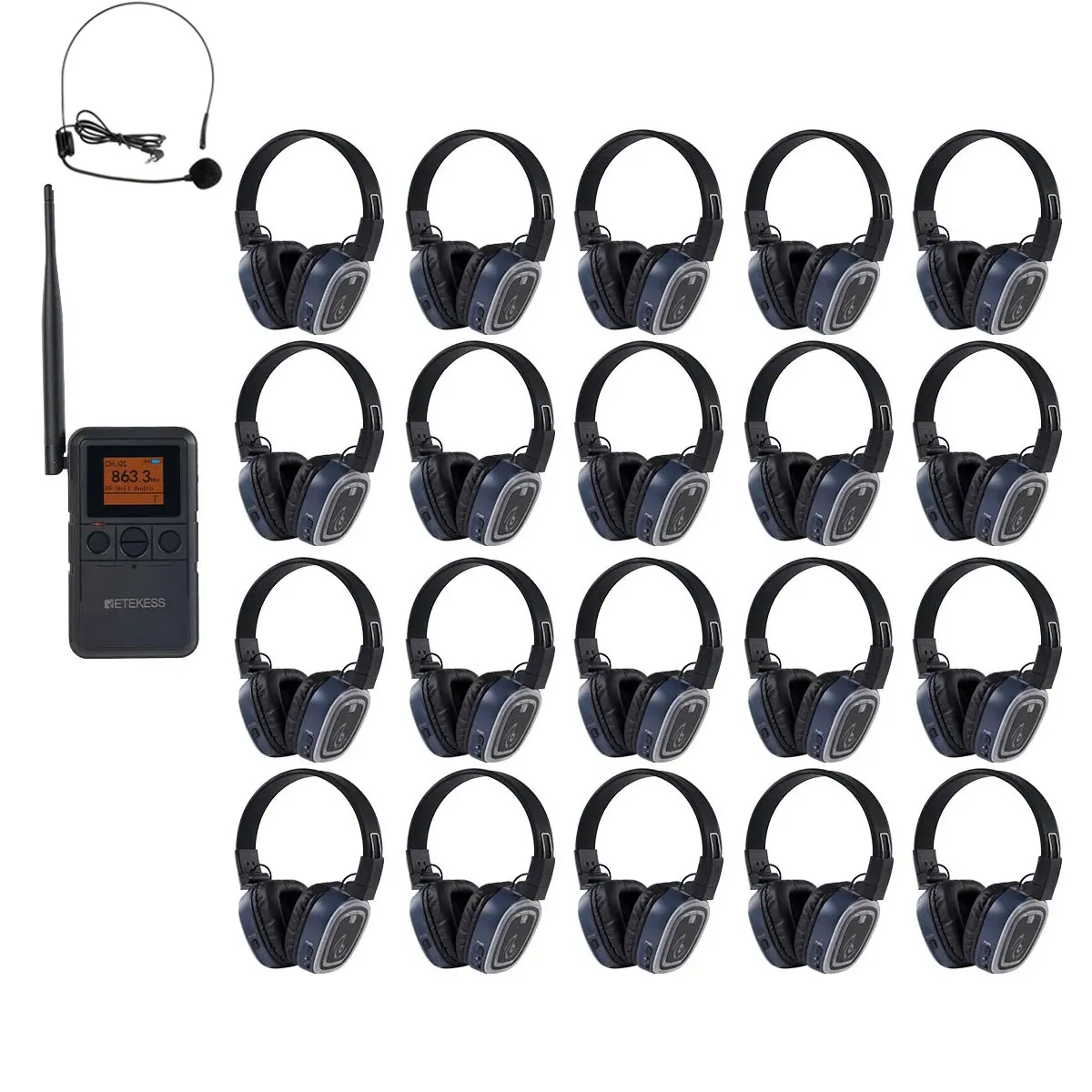 Yoga, Meditazione & Guarigione Sonora – Cuffie Silenziose Portatili TA003P TA004S, 3 Canali con Clip da Cintola & Portatile, Batteria Rimovibile, Bluetooth, Bass Boost