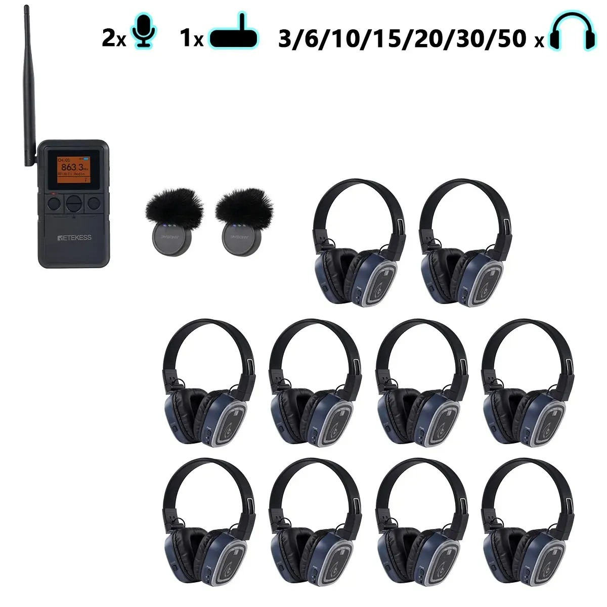 Yoga, Meditazione & Guarigione Sonora – Cuffie Silenziose Portatili TA003P TA004S, 3 Canali con Clip da Cintola & Portatile, Batteria Rimovibile, Bluetooth, Bass Boost