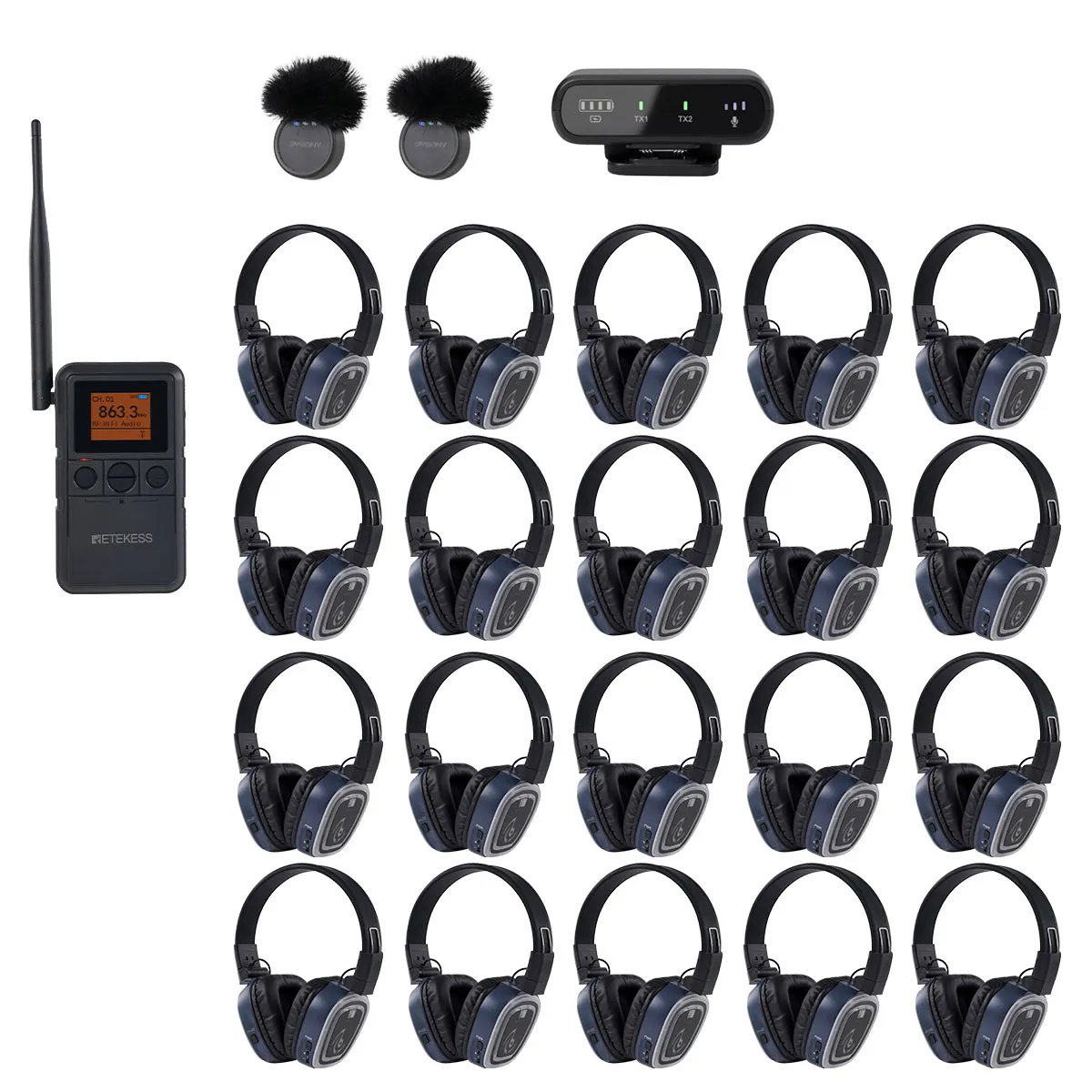 Yoga, Meditazione & Guarigione Sonora – Cuffie Silenziose Portatili TA003P TA004S, 3 Canali con Clip da Cintola & Portatile, Batteria Rimovibile, Bluetooth, Bass Boost