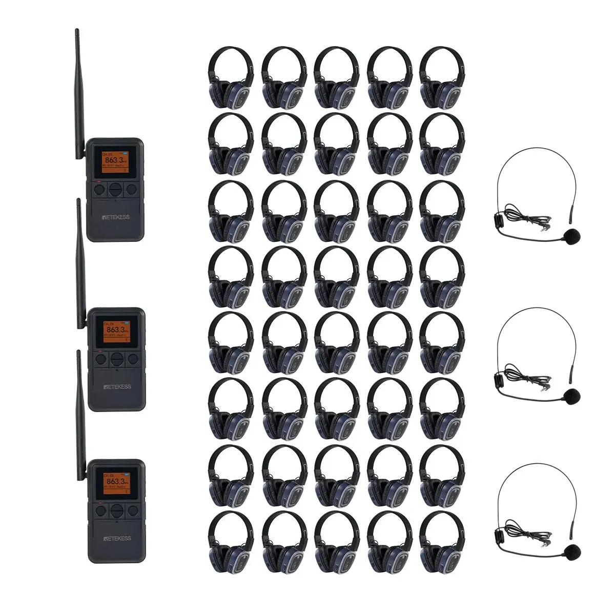 Weddings, Festivals, Beach Parties, School Dances & Corporate Events TA003P TA004S Cuffie Wireless Silent Party, 3 Canali, Clip Posteriore & Portatili, Batteria 12H, Bass Boost