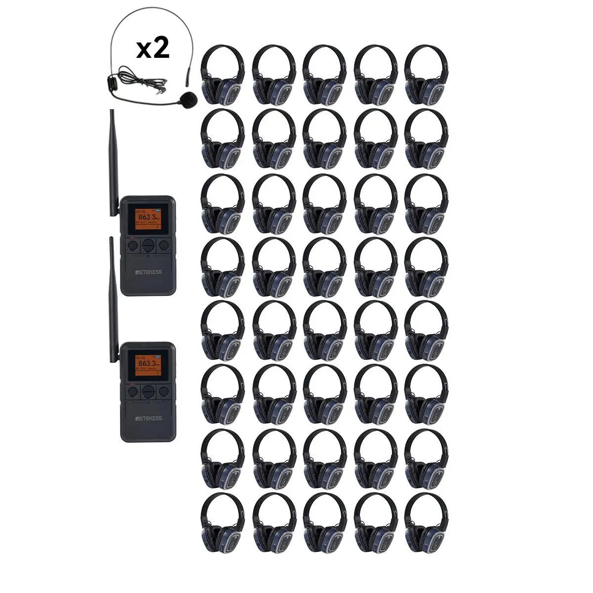 Silent Fitness, Health & Wellness, Silent Discos TA003P TA004S Cuffie Wireless Silent Disco, 3 Canali con Clip Posteriore & Portatili, Bluetooth, Bass Boost
