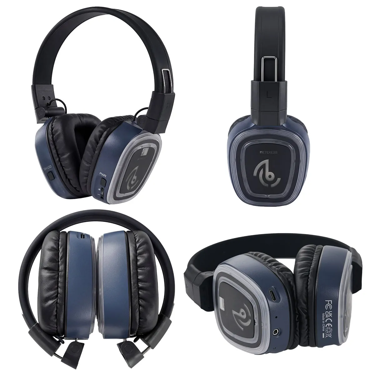 Silent Fitness, Health & Wellness, Silent Discos TA003P TA004S Cuffie Wireless Silent Disco, 3 Canali con Clip Posteriore & Portatili, Bluetooth, Bass Boost