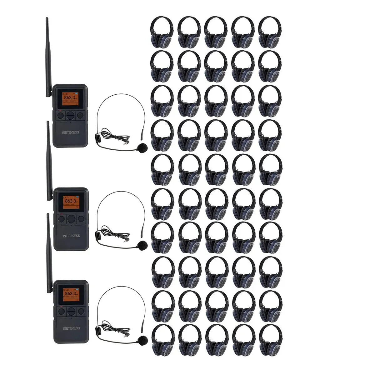 Weddings, Festivals, Beach Parties, School Dances & Corporate Events TA003P TA004S Cuffie Wireless Silent Party, 3 Canali, Clip Posteriore & Portatili, Batteria 12H, Bass Boost