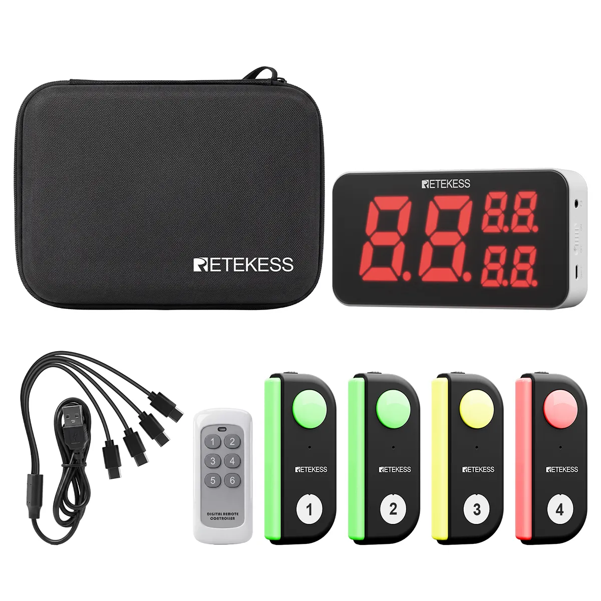 TM103 Pulsanti di risposta portatili, sistema di pulsanti di gioco wireless per vari quiz, competizioni ed eventi interattivi