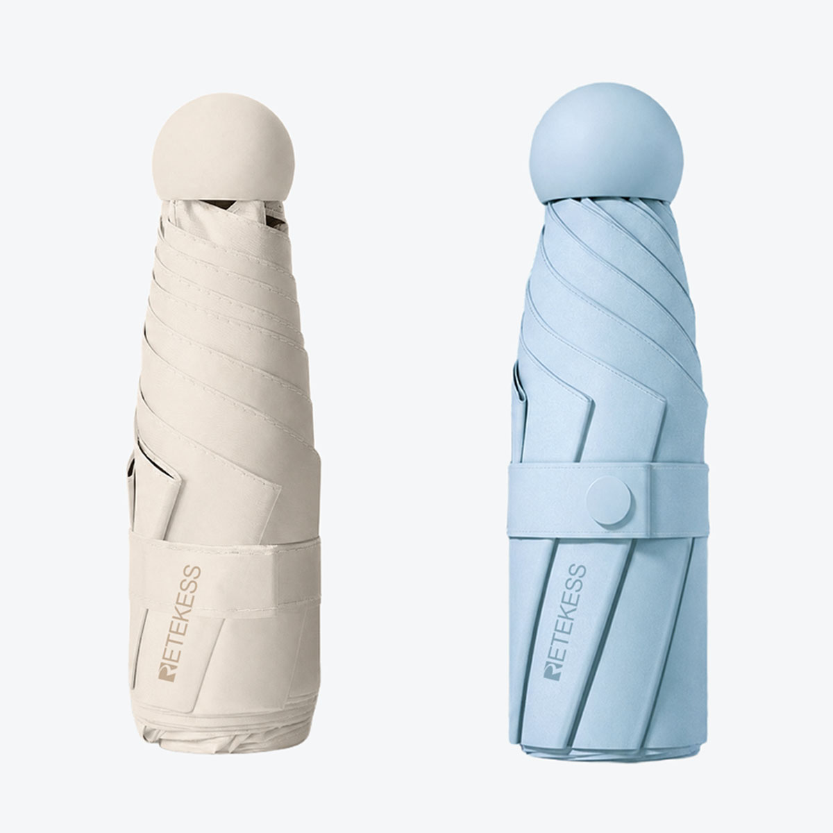 🎁 Ombrello a Capsula Pieghevole 5 Sezioni con 8 Stecche – Doppio Uso Pioggia e Sole, Colore Spedito Casualmente