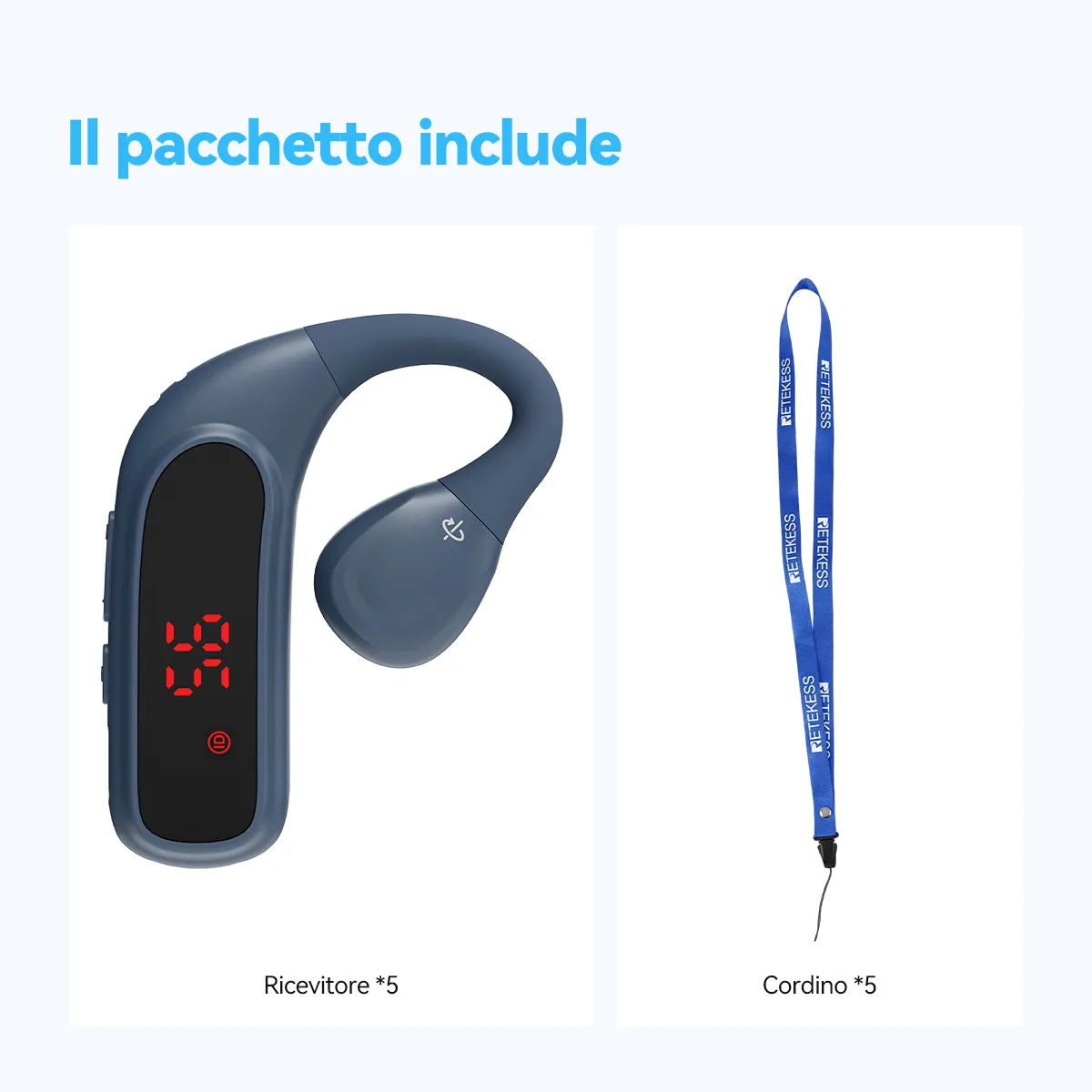 TT133 Solo ricevitore per sistema di guida turistica con touch screen intelligente, design ad archetto auricolare, spegnimento automatico, autonomia di 12 ore
