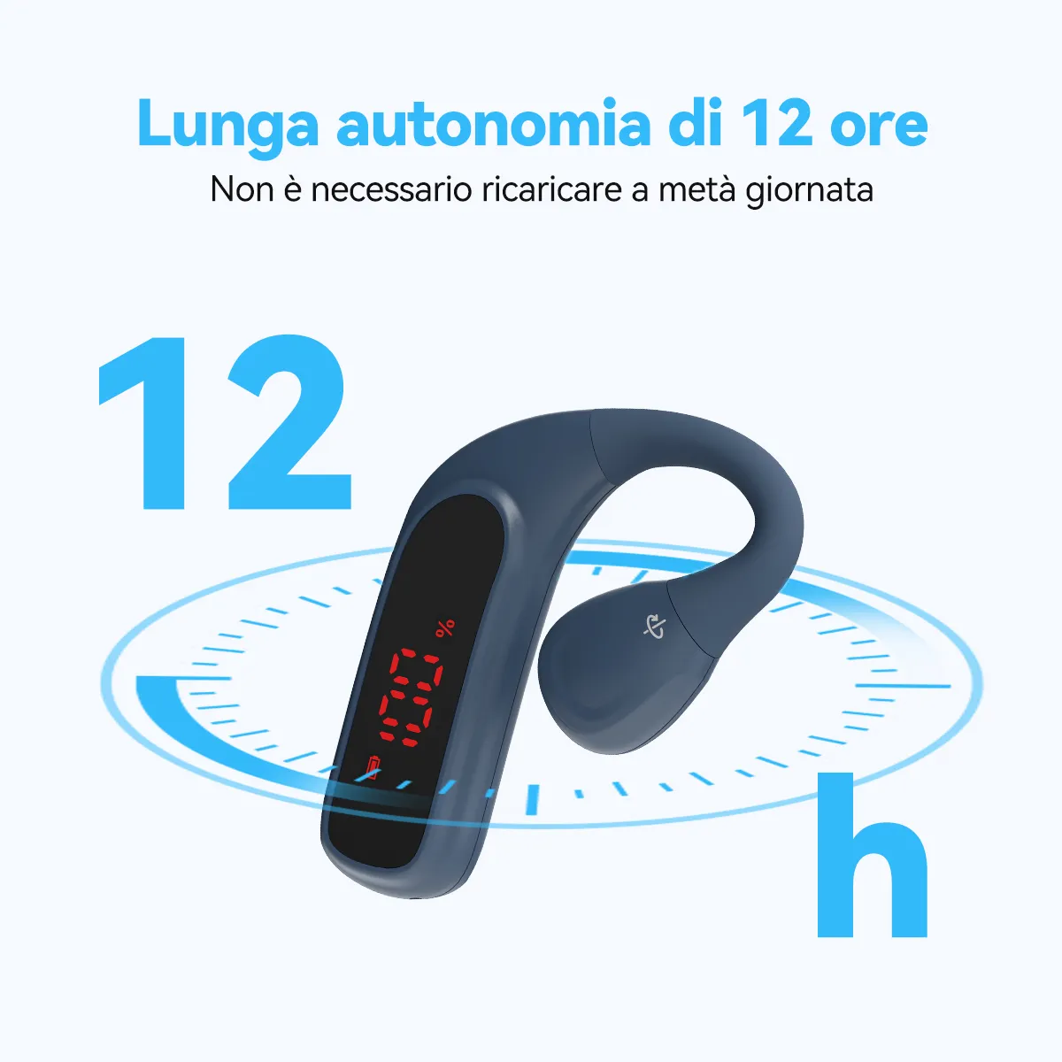 TT133 Solo ricevitore per sistema di guida turistica con touch screen intelligente, design ad archetto auricolare, spegnimento automatico, autonomia di 12 ore