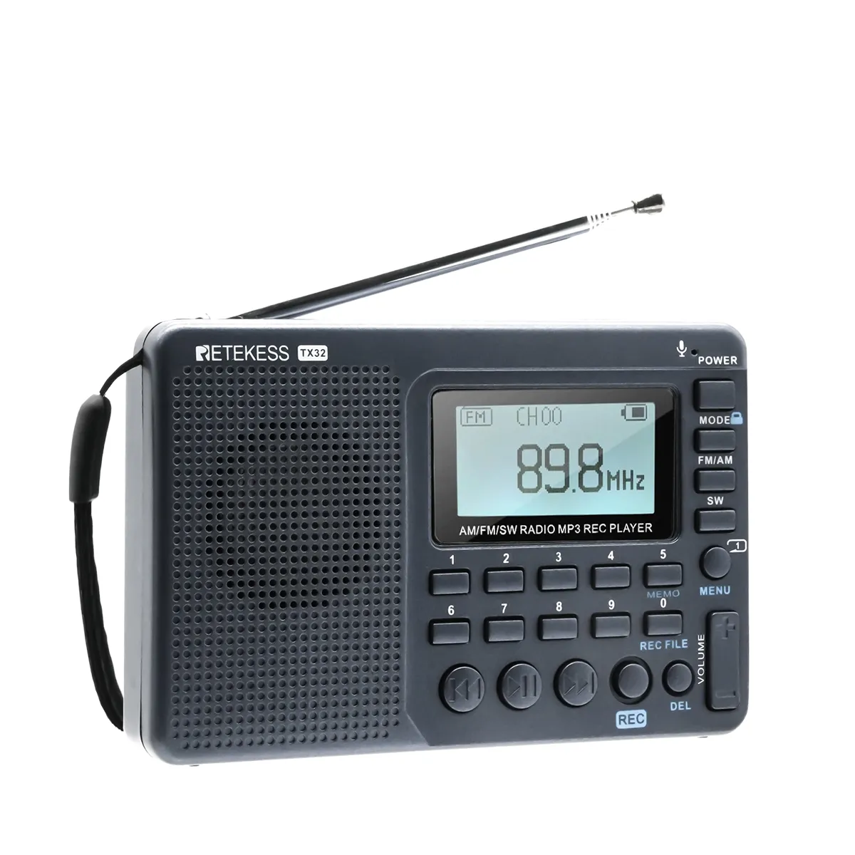 V115 Radio Portatile Multibanda Con Ricezione AM/FM/SW, Riproduzione E Registrazione Su Scheda TF, Ideale Per Casa E Viaggi