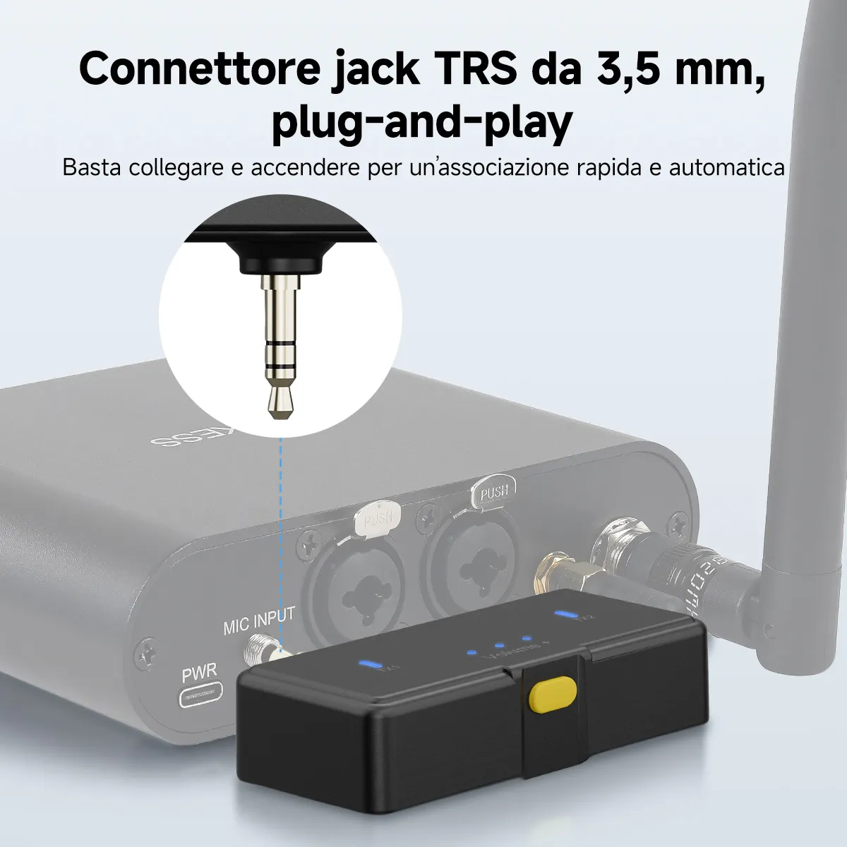 Retekess Microfono Lavalier Wireless TRS 3,5 mm, con Custodia di Ricarica, Microfono Clip per TA003 TA004 TA003S TA004S, per Silent Disco, Yoga, Meditazione, Breathwork e Sound Healing