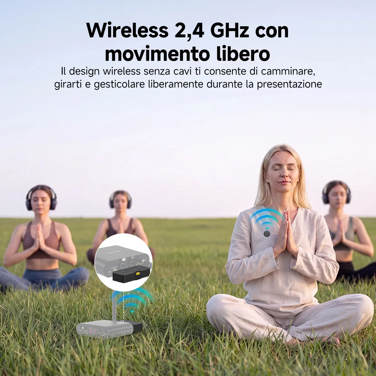 Retekess Microfono Lavalier Wireless TRS 3,5 mm, con Custodia di Ricarica, Microfono Clip per TA003 TA004 TA003S TA004S, per Silent Disco, Yoga, Meditazione, Breathwork e Sound Healing