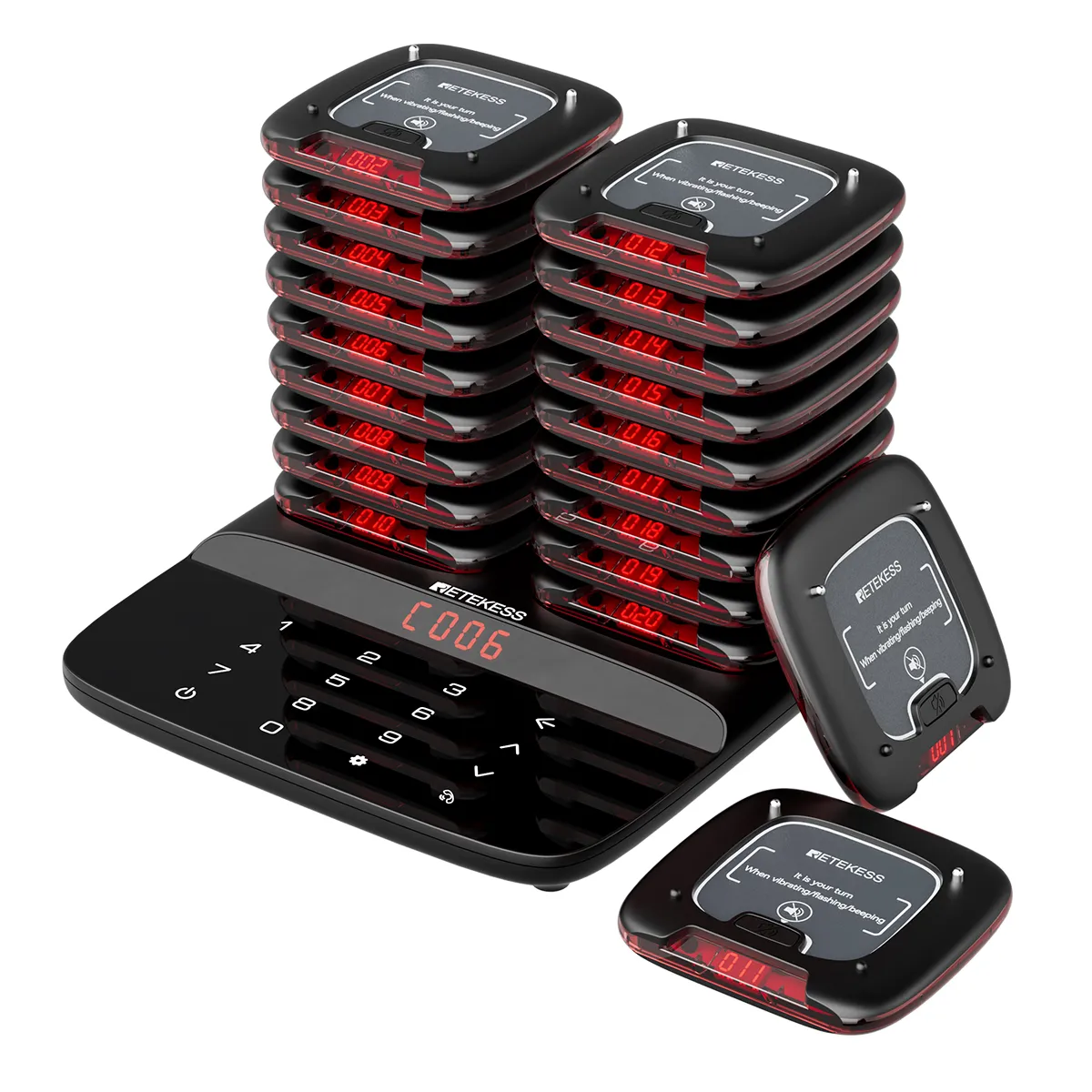 Restaurant Pager System TD188, 800m Stable Calling, Touch Keypad, Group Call, Mute And Quick Recall, For Restaurants, Bars, Cafes And Pickup Counters