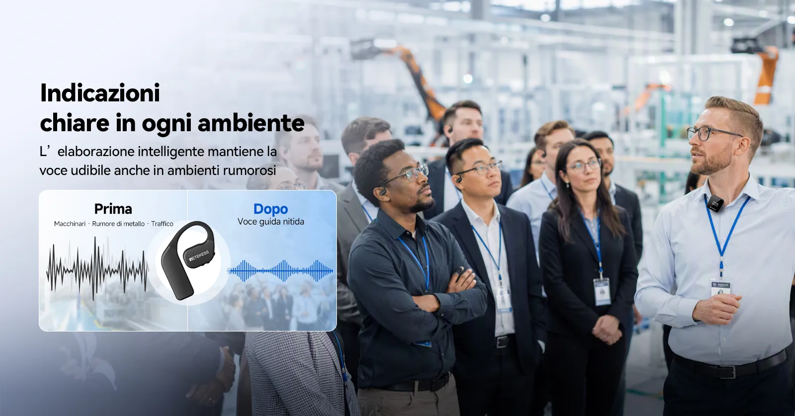 Retekess TT135 riduzione del rumore e comfort del ricevitore con archetto auricolare