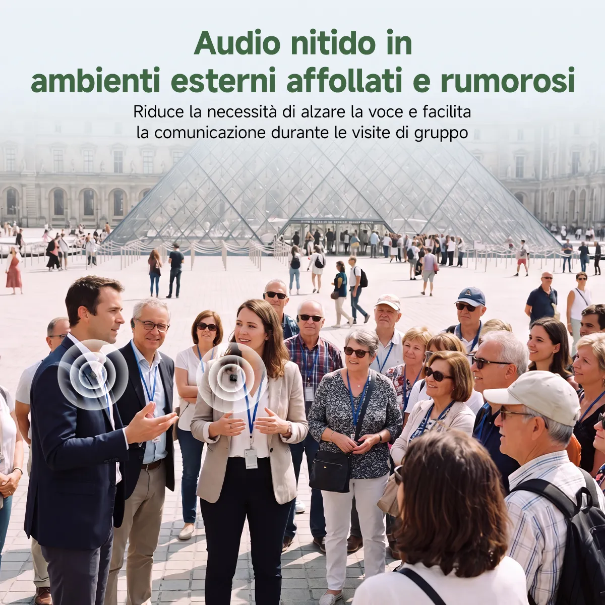 Retekess TT135 sistema guida turistica wireless con clip e supporto alla traduzione Bluetooth