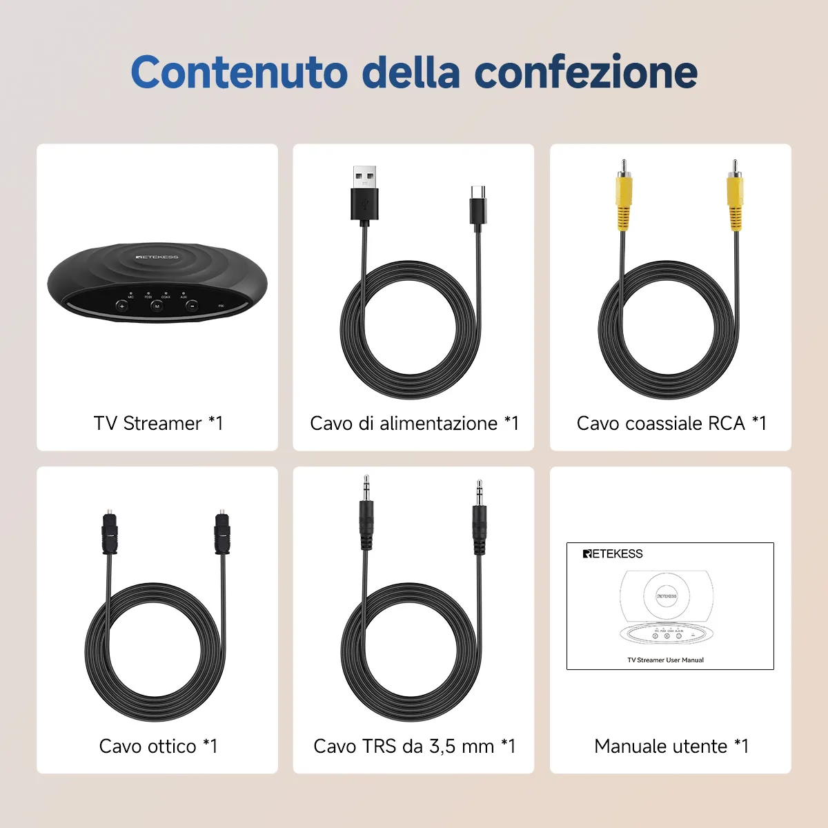 TE102 Apparecchio Acustico RIC Bluetooth con Custodia di Ricarica e Disinfezione UV-C e Trasmettitore TV