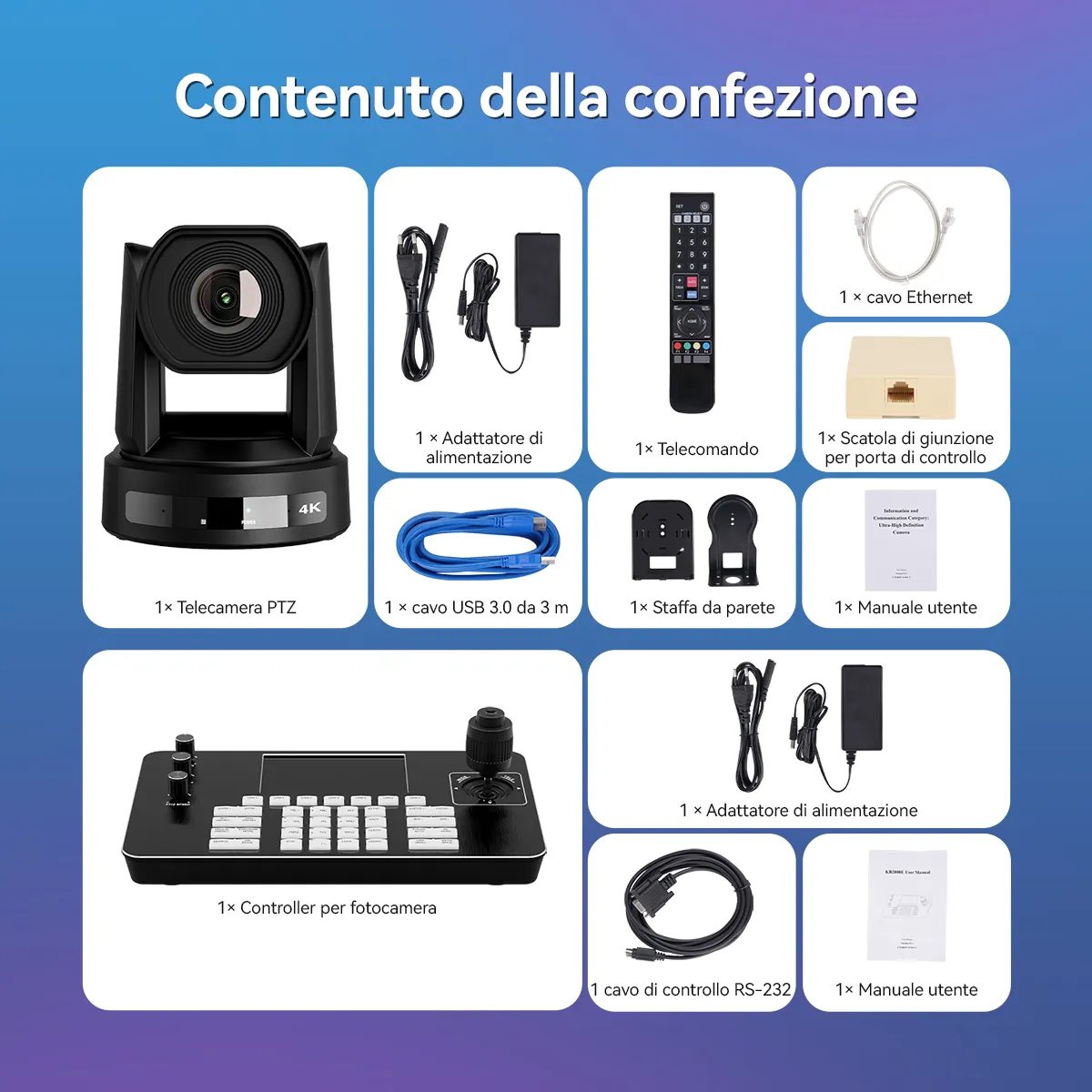 SVN A4 Telecamera PTZ 4K con Supporto per Video Verticali, Streaming Live e Matrimoni