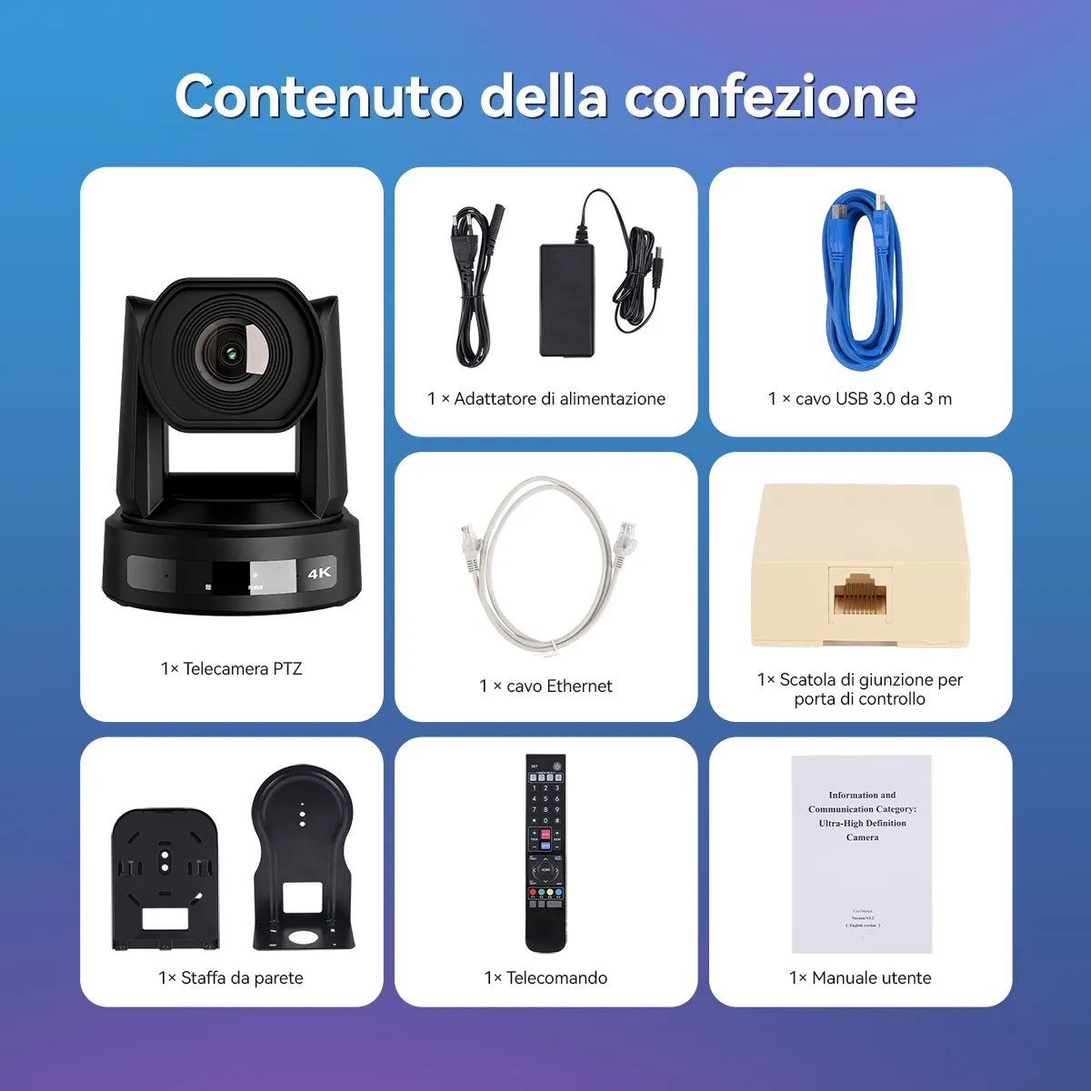 SVN A4 Telecamera PTZ 4K con Supporto per Video Verticali, Streaming Live e Matrimoni